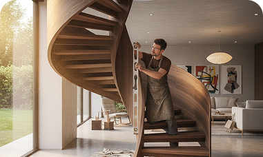 een houten trap