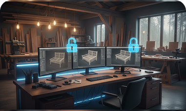 een atelier met computers